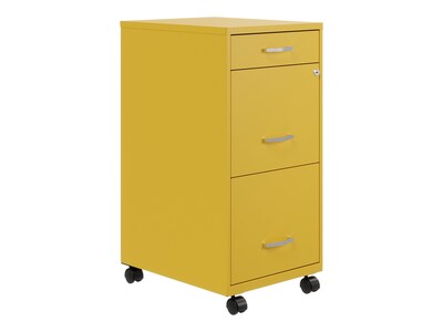 Space Solutions SOHO Organizer 3-Drawer Mobile Vertical File Cabinet, Letter Size, Lockable, Goldfinch (25284)