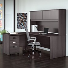 Bush Business Furniture Studio C 72W L Shaped Desk with Hutch, Mobile File Cabinet and Return, Stor