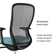 Union & Scale™ Workplace2.0™ Ayalon Mesh Back Fabric Task Chair, Black/Teal (UN59410)