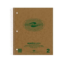 Roaring Spring Paper Products Environotes 2-Subject Notebooks, 9 x 11, College Ruled, 80 Sheets, B