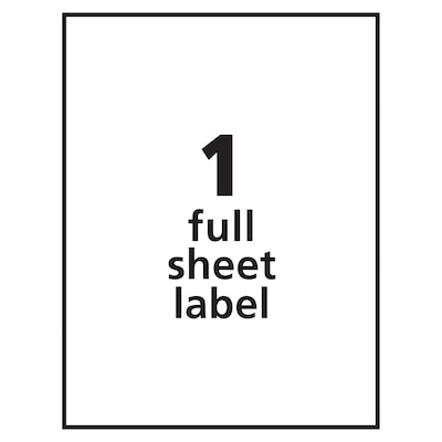 Avery TrueBlock Inkjet Shipping Labels, 8-1/2" x 11", White, 1 Labels/Sheet, 25 Sheets/Pack (8165)