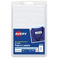 Avery No-Iron Fabric Labels, 1/2 x 1-3/4, White, Non-Printable, 18 Labels/Sheet, 3 Sheets/Pack, 54