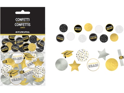 Amscan Graduation Confetti Pieces, Assorted Colors, 48/Set, 2 Sets/Pack (360453)
