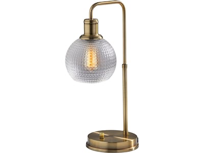 Simplee Adesso Barnett Incandescent/LED Table Lamp, Antique Brass/Clear (SL3711-21)