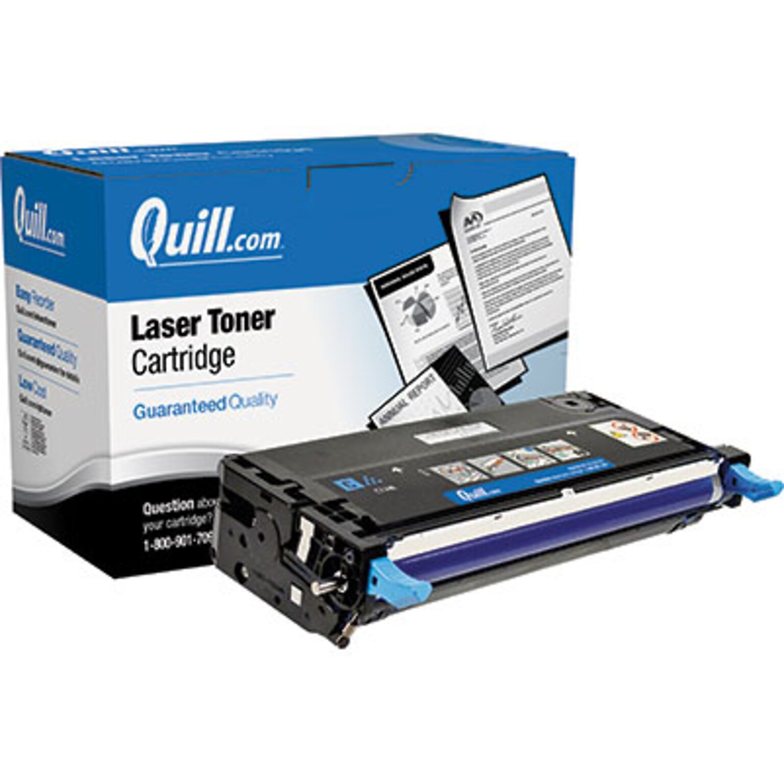 Quill Brand Remanufactured Laser Toner Cartridge Comparable to Dell H513C High Yield Cyan (100% Satisfaction Guaranteed)