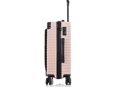 DUKAP Tour 23.5" Hardside Carry-On Suitcase, 4-Wheeled Spinner, TSA Checkpoint Friendly, Champagne (DKTOU00S-CHA)