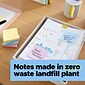 Post-it Recycled Super Sticky Notes, 3" x 3", Wanderlust Pastels Collection, 70 Sheet/Pad, 24 Pads/Pack (654R-24SSNRPCP)