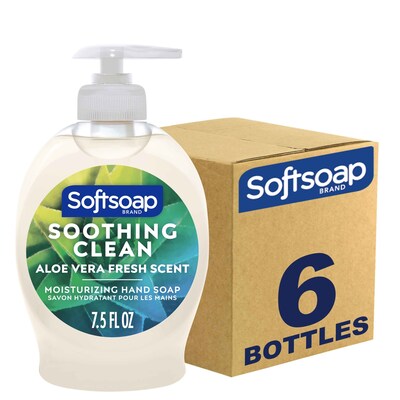 Softsoap Soothing Clean Liquid Hand Soap, Aloe Vera Scent, 7.5 oz., 6/Carton (US04968A/12601)