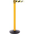 Queue Solutions Pro 250 Retractable Belt Safety Barrier; With 11 Yellow/Black Striped Belt