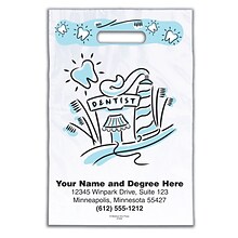 Medical Arts Press® Dental Personalized 2-Color Supply Bags; 9 x 13, Dentist, 100 Bags, (57556)