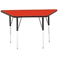 Correll® 24D x 24D x 48L Trapezoidal Heavy Duty Activity Table; Red High Pressure Laminate Top
