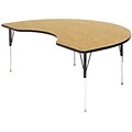 Correll® 48D x 96L Kidney Shaped Heavy Duty Activity Table; Oak High Pressure Laminate Top