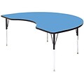 Correll® 48D x 96L Kidney Shaped Heavy Duty Activity Table; Blue High Pressure Laminate Top