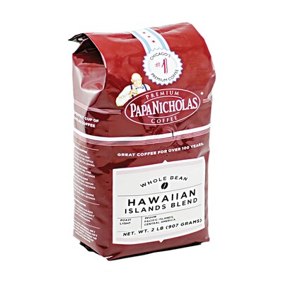 Papa Nicholas® Premium Coffee; Hawaiian Islands Blend, Whole Bean, 2lb. Bag