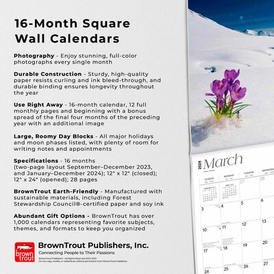 2024 BrownTrout Alaska Wild & Scenic 12" x 12" Monthly Wall Calendar (9781975457556)