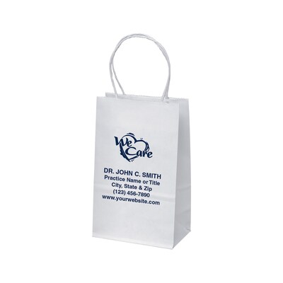 Paper Totes; White, 5x3, Imprinted