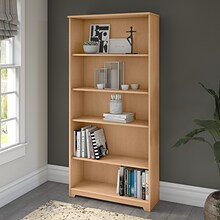 Bush Furniture Cabot 66H 5-Shelf Bookcase with Adjustable Shelves, Natural Maple (WC31666)