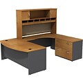 Bush Business Furniture Westfield 66W x 30D Office Desk, Hansen Cherry/Graphite Gray (WC24442AFA)