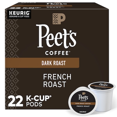 Peets Coffee French Roast Coffee Keurig® K-Cup® Pods, Dark Roast, 22/Box (6545XX)