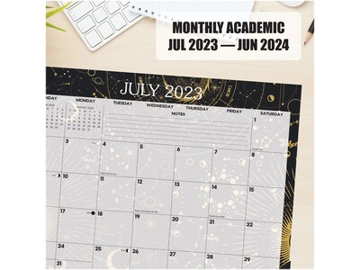 2023-2024 Willow Creek Celestial 22 x 17 Academic Monthly Wall Calendar, Black/Gold (38390)