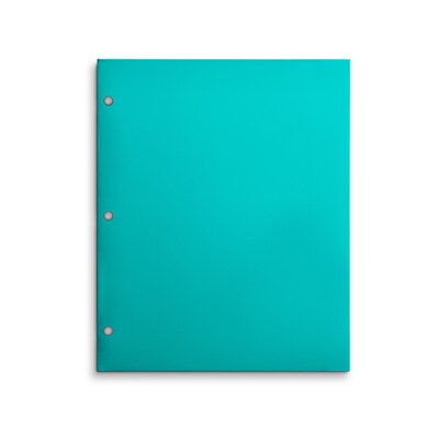 Staples® 4-Pocket 3-Hole Punched Presentation Folder, Teal (56215-CC)