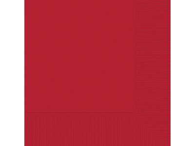 Amscan Lunch Napkin, 2-Ply, Red, 100 Napkins/Pack, 5 Packs/Carton (600011.40)