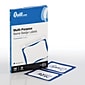 Quill Brand Self Adhesive Name Badges, 2-1/2" x 3-1/2", White/Blue, 2 Labels/Sheet, 50 Sheets/Pack (Compare to Avery 5895)