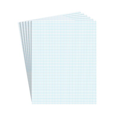 Staples® Notepads, 8.5 x 11, Graph Ruled, White, 50 Sheets/Pad, 6 Pads/Pack (ST57332)