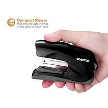 Bostitch Flat Clinch Desktop Stapler, 40 Sheet Capacity, Black (B175-BLK)