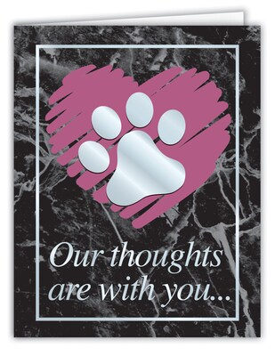 Medical Arts Press® Veterinary Sympathy Cards; Paw Print in Heart, Personalized