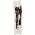 Berkley Square Individually Wrapped Plastic Assorted Cutlery Set, Heavy-Weight, Black, 250/Pack (1141240)