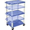 H. Wilson® Adjustable-Height A/V Carts; Blue