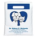 Medical Arts Press® Veterinary Personalized Small 2-Color Supply Bags; Dog/Cat in a Heart