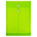 JAM Paper Button and String Document Envelope, Legal Open End, 10.25 x 14.5, Lime Green, 12/Pack (