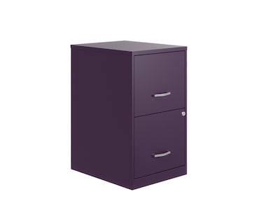 Space Solutions SOHO Smart File 2-Drawer Vertical File Cabinet, Letter Size, Lockable, Midnight Purple (25273)