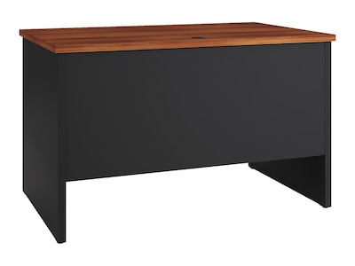 Hirsh 48"W Single-Pedestal Desk, Black/Walnut (20539)