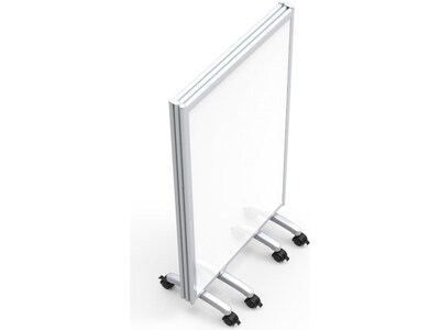 Luxor Freestanding 3-Panel Mobile Magnetic Whiteboard Room Divider, 53.5"H x 91"W, White (MB9152WW)
