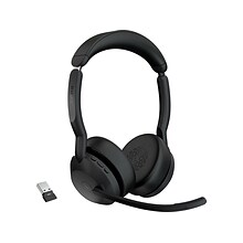 jabra Evolve2 55 Wireless Noise Canceling Bluetooth Stereo Headset, USB-A Adapter, MS Certified (255
