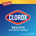 Glad Medium Drawstring Trash Bags with Clorox, 8 Gallon, Grey, Lemon Fresh Bleach Scent, 26/Box(7931