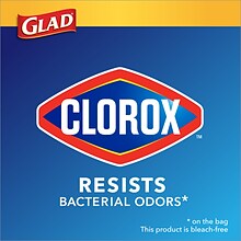 Glad Medium Drawstring Trash Bags with Clorox, 8 Gallon, Grey, Lemon Fresh Bleach Scent, 26/Box(7931