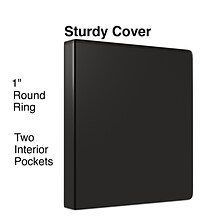 1 Simply™ View Binders with Round Rings, Black, 12/Pack