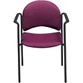 MLP Stacking Chairs; European-Style with Arms, Black Fabric, Black Frame