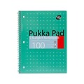 Pukka Pad Metallic 1-Subject Notebooks, 8 x 10.5, College Ruled, 100 Sheets, Green, 3/Pack (8795-M