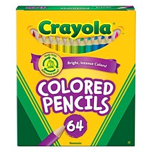 Crayola Kids Colored Pencil Set, Assorted Colors, 64 Pencils/Box (68-3364)