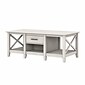 Bush Furniture Key West 47.2" x 23.94" Coffee Table, Linen White Oak (KWT148LW-03)