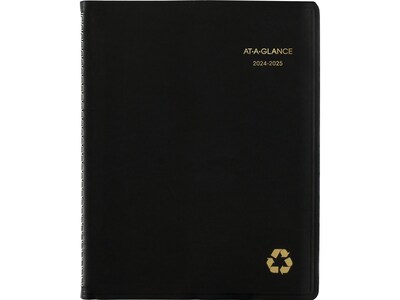 2024-2025 AT-A-GLANCE Recycled 8.25 x 11 Academic Weekly & Monthly Appointment Book, Faux Leather