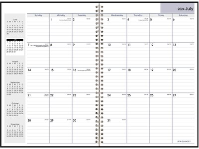 2024-2025 AT-A-GLANCE DayMinder 8 x 12 Academic Monthly Planner, Faux Leather Cover, Black (AY2-00