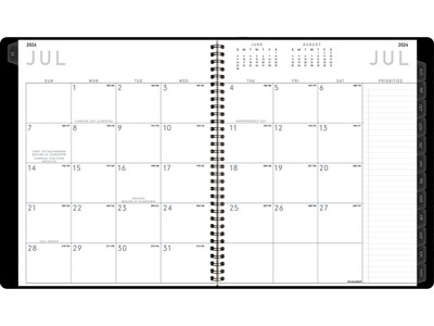 2024-2025 AT-A-GLANCE Contemporary 9 x 11 Academic Monthly Planner, Faux Leather Cover, Black (70-