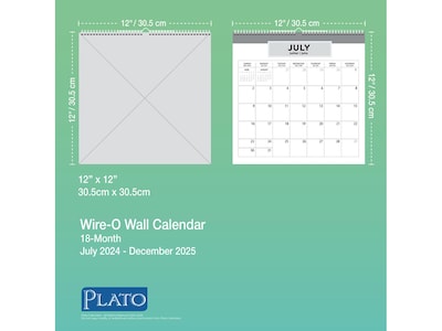 2024-2025 Plato House of Turnowsky OFFICIAL 12" x 12" Academic & Calendar Monthly Desk or Wall Calendar (9781975480387)