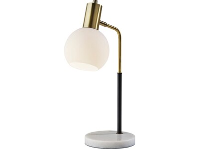 Adesso Corbin Desk Lamp, 20.5, White/Black, Antique Brass (3578-21)
